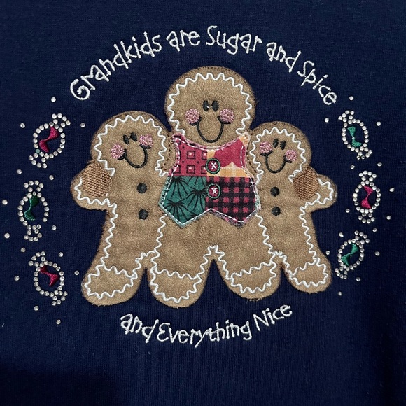 Vintage 90’s M&C Sportswear Christmas Gingerbread Grandkids Sweatshirt Medium - Picture 10 of 12